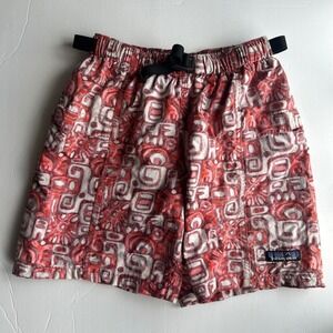 Patagonia Kids Baggies Shorts 7/8 Red Tribal Geometric Swim River Mesh Lined
